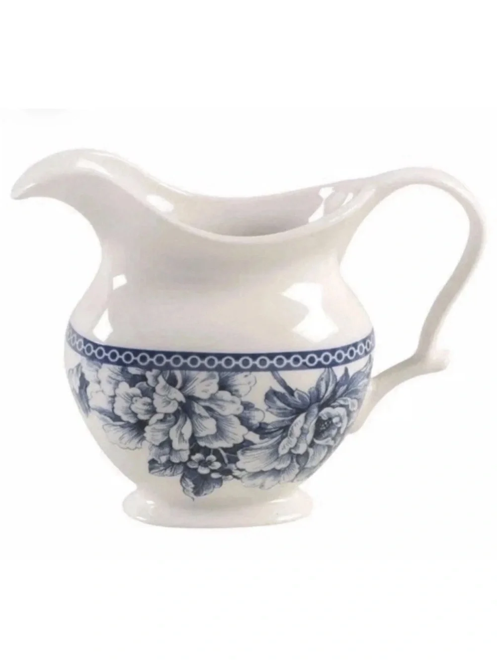 NIB 222 Fifth Adelaide Blue Floral Bird Sugar & Creamer 2 Piece Set